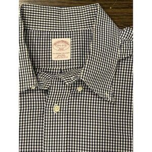 Brooks Brothers Shirt Mens XL Size 17 1/2 2/3Blue Cotton Button Non Iron